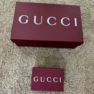Authentic Gucci empty boxes/bag  packaging bundle in classic burgundy tones.